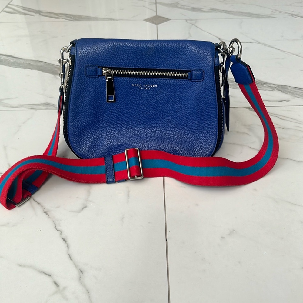 Like New Marc Jacobs New York Gotham city Saddle Bag cobalt blue
